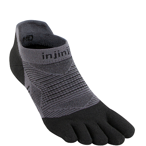 Injinji Run Lightweight No Show Zehensocken | Dnn | Schwarz-Grau