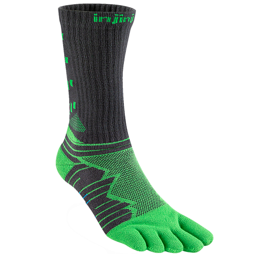 Injinji Ultra Run Crew Zehensocken | Mitteldick | Emerald Grn