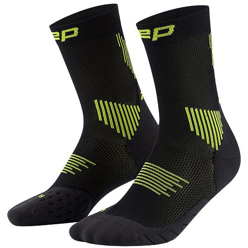 CEP Core Run 5.0 Mid Cut Compression Socks Damen | Black-Lime