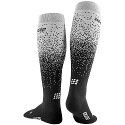 CEP Ski Merino Compression Socks Damen | Snowfall Black White