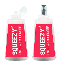 SQUEEZY Energy Dispenser 150 ml Gel-Flasche | 1 Flasche + 2 Ventile