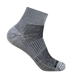 WRIGHTSOCK Merino Coolmesh II Quarter | Mitteldick | Grau